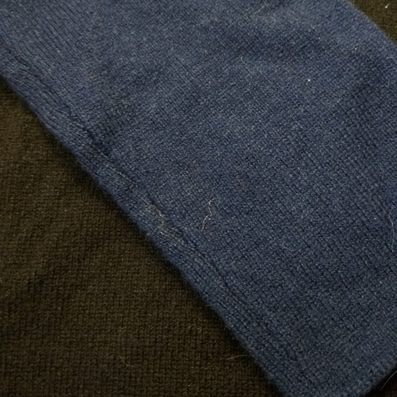 Vince Colorblock Sweater High Low WOOL CASHMERE Navy Blue Crew Neck Oversized S - Picture 3 of 11